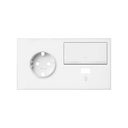 Kit front para 2 elementos con 1 base enchufe schuko, 1 tecla y 1 cargador USB blanco mate Simon 100