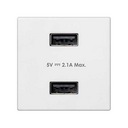 Charger 2x2.1A 5V DC type A USB port white Simon K45