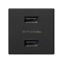 Chargeur 2x2.1A 5V CC type A port USB graphite Simon K45