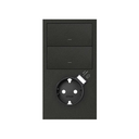 Kit frontal vertical para 2 elementos com 2 chaves e base com carregador USB preto mate Simon 100