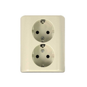 BASE ENCHUFE SCHUKO DOBLE MONOBLOC 16A 250V EMPOTRABLE MARFIL SIMON BRICO