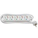 Base múltipla branca com 5 tomadas de 16 A, 250 V~ com 2 metros de cabo H05VV-F 3G 1,5 mm²