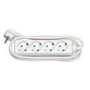 BASE MÚLTIPLE 4 TOMAS 16A 250V~ BLANCA CON 2 METROS DE CABLE H05VV-F 3G1,5MM² Simon Brico