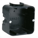 Caixa de encastrar universal ligável quadrada, em preto, com dimensões de 65 x 65 x 40 mm 