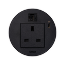 Kit Flash 90 composé du prise de courant modulaire britannique, chargeur USB type C de 20W et connecteur RJ45 Catégorie 6 UTP femelle-femelle avec clipsage Keystone noir Simon K45