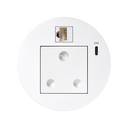Kit Flash 90 formado por base eléctrica modular sudafricana, cargador USB tipo C de 20W, conector RJ45 categoría 6 UTP hembra-hembra con clipaje Keystone blanco Simon K45
