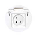 Kit Flash 90 formado por base eléctrica modular israelí, cargador USB tipo C de 100 W (repartido en 65+30W si se conectan simultáneamente) y salida de cableado blanco Simon K45