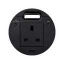 Kit Flash 90 composé du prise de courant modulaire britannique, chargeur USB type C de 100W (répartis entre 65W et 30W en simultané) et sortie de câblage noir Simon K45
