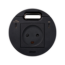 Kit Flash 90 composé du prise de courant modulaire danoise, chargeur USB type C de 100W (répartis entre 65W et 30W si connectés en même temps) et sortie de câblage noir Simon K45