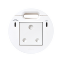 Kit Flash 90 formado por base eléctrica modular sudafricana, cargador USB tipo C de 100 W (repartido en 65+30W si se conectan simultáneamente) y salida de cableado blanco Simon K45