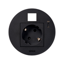 Kit Flash 90 consisting of schuko modular power socket, USB charger Type C 20W and housing for Keystone connector black Simon K45