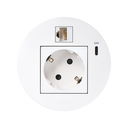 Kit Flash 90 consisting of schuko modular power socket, USB charger Type C 20W and RJ45 female-female data connector category 6 UTP white Simon K45