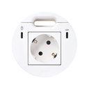 Kit Flash 90 consisting of schuko modular power socket, USB Type C Dock including 1x HDMI + LAN + 3x USB Type A, USB charger Type C 20W and grommet (cable outlet) white Simon K45