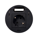 Kit Flash 90 consisting of schuko modular power socket, USB Type C Dock including 1x HDMI + LAN + 3x USB Type A, USB charger Type C 20W and grommet (cable outlet) black Simon K45