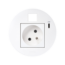 Kit Flash 90 consisting of french-belgian modular power socket, USB charger Type C 20W and housing for Keystone connector white Simon K45