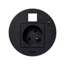 Kit Flash 90 consisting of french-belgian modular power socket, USB charger Type C 20W and housing for Keystone connector black Simon K45