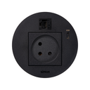 Kit Flash 90 consisting of israelian modular power socket, USB charger Type C 20W and RJ45 female-female data connector category 6 UTP black Simon K45