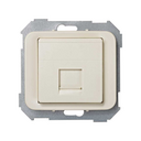 Plaque de voix et de données plate avec cache-poussière pour 1 connecteur RJ45 AMP® ivoire Simon 75
