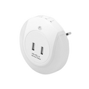 ADAPTADOR 2 PUERTOS USB 2,1A BLANCO CON PUNTO DE LUZ ADICIONAL Simon Brico