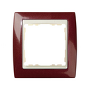 Frame for 1 element metallic garnet interior ivory Simon 82