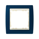 Frame for 1 element metallic blue interior ivory Simon 82