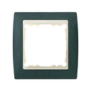 Frame for 1 element textured green interior ivory Simon 82