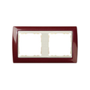 Frame for 2 elements metallic garnet interior ivory Simon 82