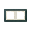 Frame for 2 elements textured green interior ivory Simon 82