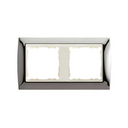 Frame for 2 elements dark steel interior ivory Simon 82