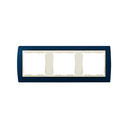 Frame for 3 elements metallic blue interior ivory Simon 82