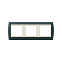 Frame for 3 elements textured green interior ivory Simon 82