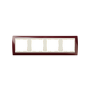 Frame for 4 elements metallic garnet interior ivory Simon 82
