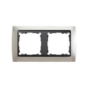 Frame for 2 elements matt aluminium interior graphite Simon 82