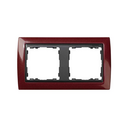Frame for 2 elements metallic garnet interior graphite Simon 82