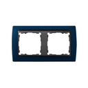 Frame for 2 elements metallic blue interior graphite Simon 82