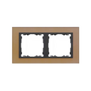 Cadre pour 2 éléments cristal cuivre intérieur graphite Simon 82 Nature