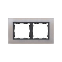 Frame for 2 elements stainless steel interior graphite Simon 82 Nature