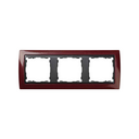 Frame for 3 elements metallic garnet interior graphite Simon 82