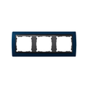 Frame for 3 elements metallic blue interior graphite Simon 82