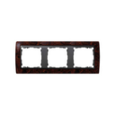 Frame for 3 elements walnut root interior graphite Simon 82