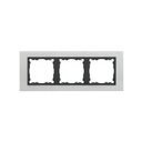 Cadre pour 3 éléments inox mat intérieur graphite Simon 82 Nature