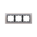 Cadre pour 3 éléments en acier inox intérieur graphite Simon 82 Nature