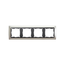 Frame for 4 elements matt aluminium interior graphite Simon 82