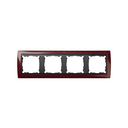 Frame for 4 elements metallic garnet interior graphite Simon 82