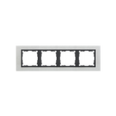 Frame for 4 matte stainless steel elements graphite Simon 82 Nature