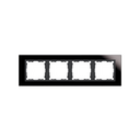 Cadre pour 4 éléments cristal noir intérieur graphite Simon 82 Nature