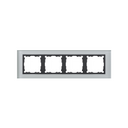 Cadre pour 4 éléments cristal gris intérieur graphite Simon 82 Nature