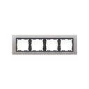 Frame for 4 elements stainless steel interior graphite Simon 82 Nature
