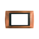Frame 5 half elements with frame holder 1 row old copper interior graphite Simon 82 Centralisations