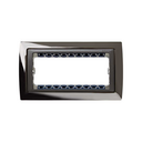 Frame 5 half elements with frame holder 1 row dark steel interior graphite Simon 82 Centralisations